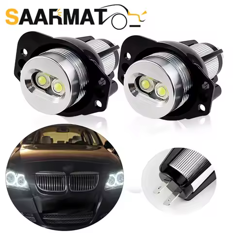 2pcs 10w LED Angel Eyes Marker Lights Bulb for BMW 3 Series E90 Saloon E91 Touring 2004-2008 Halo Ri