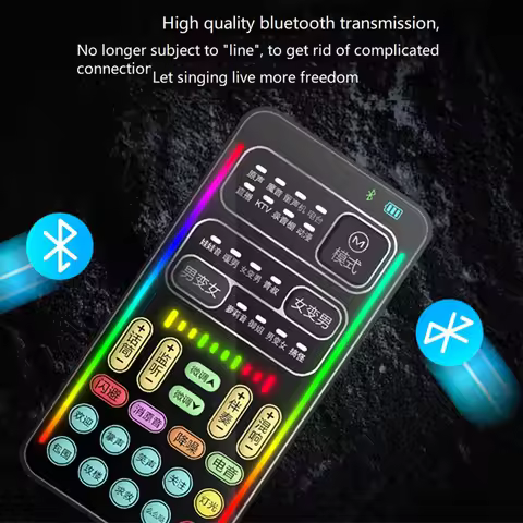 SB-Live Sound Card Multiple Sound Effects Portable Live Broadcast Voice Changing Card With Mic For L