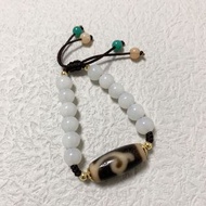 至純小白毫血絲天珠 綠度母