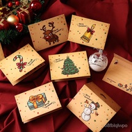 🛒ZZChristmas Greeting Card Retro Kraft Paper Christmas Eve Greeting Card Gift Card Blessing Half Fold Greeting Card Chri