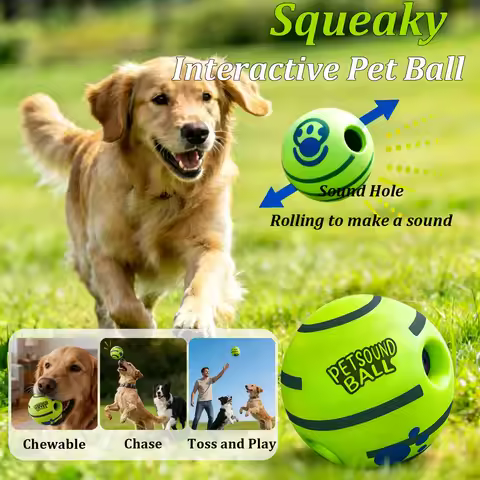 Pet Interactive Giggle Ball Dog IQ Training Ball Toys Fun Giggle Sounds When Rolled Or Shaken Pets F
