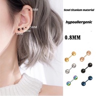 Ball Peas Earrings Mini Dumbbell Double Ball Earrings Simple Hypoallergenic Threaded Earrings