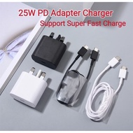 Sam Sung 25W Adapter Charger Support Super Fast-Charge 2.0 With PD Type-C Cable For A55 5G A35 5G A2