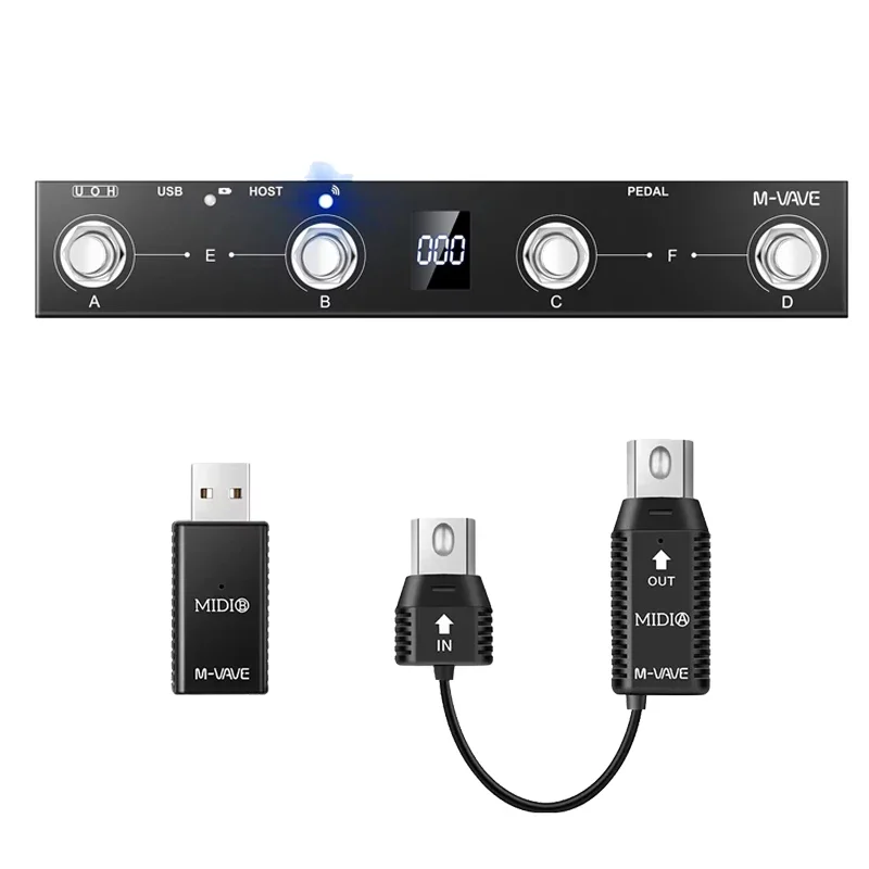 M-VAVE Chocolate Plus Programmable MIDI Controller 4 ปุ่ม Footswitch สนับสนุนโฮสต์ USB MIDI Control