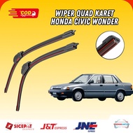 [Garansi] Wiper Mobil Quad Blade Honda Civic Wonder Frameless 1 Set