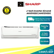 (Shipping Subsidies) SHARP 1.0HP/1.5HP J-TECH INVERTER AIRCOND AIR-CONDITIONER AHX9VED2 | AHX12VED2 冷气 空调 Air Cooler