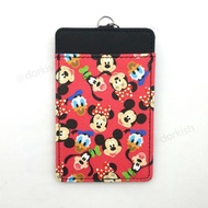 Disney Mickey Mouse Minnie Mouse Donald Duck Goofy Face Ezlink Card Holder With Keyring