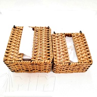 Plastic rattan tissue box, square tissue box.