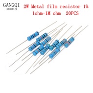 【No-profit】 20pcs 2W Metal Film Resistor 1% 1R 1M 2.2R 4.7R 10R 22R 47R 100R 220R 470R 1K 10K 100K 2