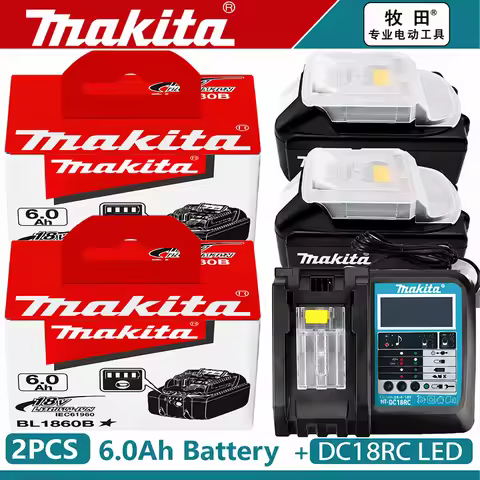 Replacement 18V 6.0Ah Battery For Makita BL18 Series Compatible DC18RC Lithium Ion Battery