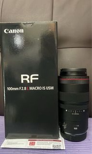 完美無瑕  全套有盒 香港行貨 Canon RF 100 100mm F2.8 L Macro RP R5 R6 Use