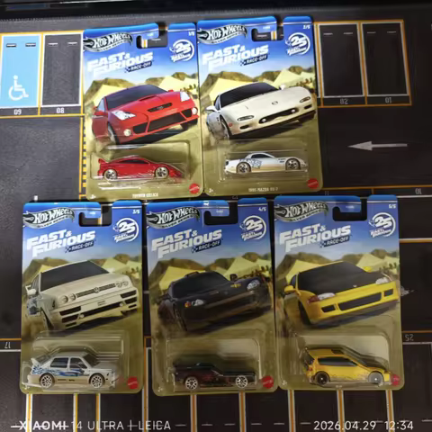Hot Wheels Alloy Diecast Sports Car Model Fast And Furious Race Off HNR88 Mazda RX 7 Honda Civic Toy