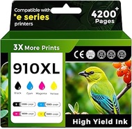 910XL Ink Cartridges Combo Pack Replacement for HP 910 Black and 910XL Color Ink Cartridges HP910 XL