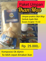 Umpan Ikan Mas Paket Essen Angker/umpan Praktis Ikan Mas/Umpan Tarung Ikan Mas/Umpan Mancing Ikan Ma