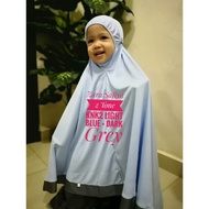 Children's 2-Tone Telekung - Light Blue + Grey