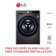 LG AI Direct Drive Washer Dryer with Steam + TurboWash360 (10.5/7kg) FV1450H2B