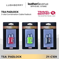 LUSHBERRY 3-Dial Combination Pad Lock TSA Travel Lock Luggage Lock Padlock Travel Accessories (JY-C1