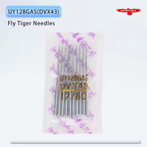 100PCS UY128GAS Fly Tiger Needles For Industrial Coverstitch (Flatlock) Sewing Machine (DVX43) Acces