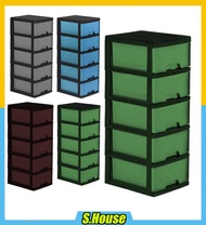 5 Tier Multipurpose Plastic Drawer Storage Cabinet Rack Clothing Laci Tingkat Rak Baju Almari Pakaian Barang 层储物柜