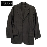 CP Company Gray Cotton Linen Herringbone Tailored Jacket, Size 46