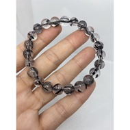 D3044 Natural Crystal/Black Tourmaline Bracelet Clear Material Size Approximately Diameter 8.5mm Wei