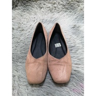 Suede Square Toe Ballet Flats