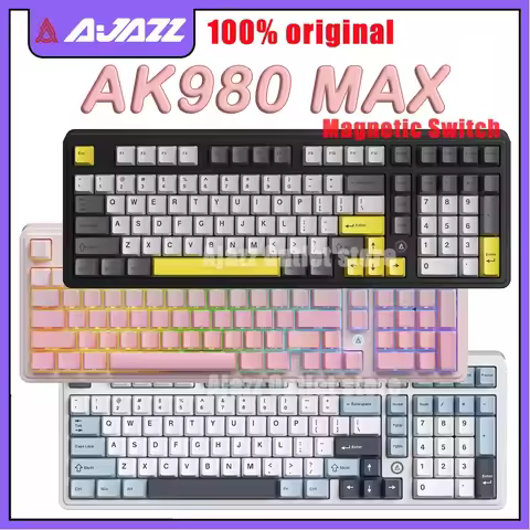 AJAZZ AK980 MAX Magnetic Keyboard Magnetic Switch 8k Polling Rate Gasket Strcture Hot Swap RT0.01mm 