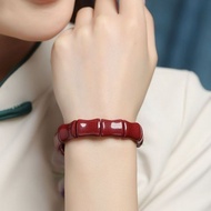 Natural raw ore bamboo joint cinnabar hand brand men and women high content purple gold sand bracele