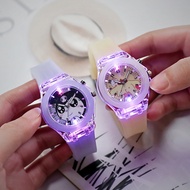 [YWYK] INS Sanrio Luminous Student LED Watch Cinnamoroll Kuromi Mymelody Children Watch Silicone Wat