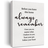 Home Door Sign Canvas Wall Art Decoration Before You Leave This Home Always Remember， X