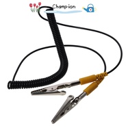 CHAMPIONO Coiled Cord, PU,Metal 180cm / 71" Anti-Static ESD Grounding Cable, Durable 2mm Male-to-Fem