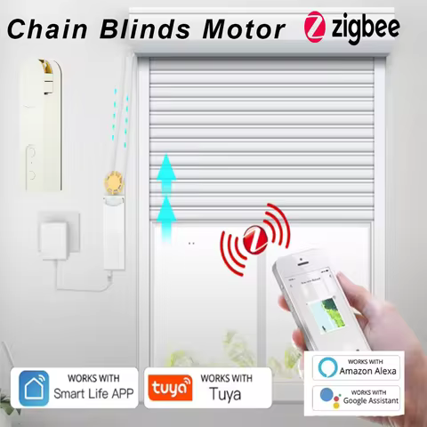 Tuya Smart ZigBee3.0 Chain Blinds Motor Chain Motorized Roller shutter Shades Smart LifeAPP Alexa Go