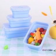 JINFUCHA Silicone Collapsible Foldable Tupperware Container Food Grade Storage Lunch Box Portable Telescopic Travel Picnic