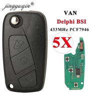 jingyuqin 5pcs 433MHz PCF7946 Remote VAN Car Key for Fiat Fiorino 500 Doblo Grande Punto Punto Evo P
