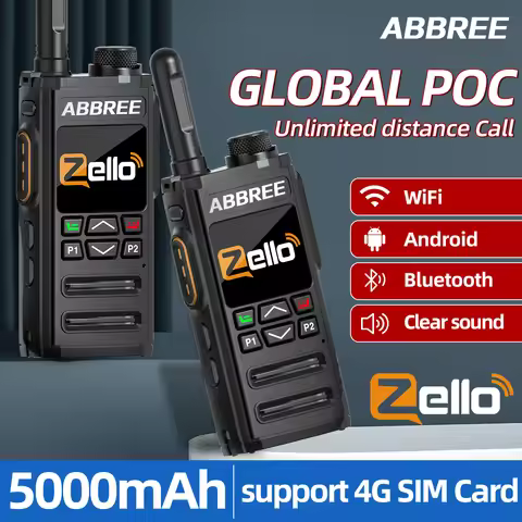 2PCS ABBREE GP-268 POC Network Walkie Talkie Zello 5000mAh Bluetooth WIFI Unlimited Distance 4G SIM 