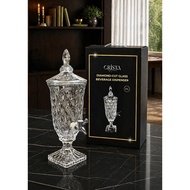 DIAMOND GLASS WATER BOTTLE WITH FAUCET 2L CRISTA HOME, 60267
