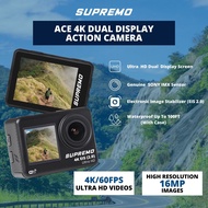 Supremo Ace 4K Dual Display Waterproof Action Camera  Black 4K / 60FPS Remote Control WiFi Waterproo