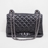 二手 CHANEL 2.55 油蠟皮風琴設計鏈條包