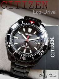 CITIZEN ECO-DRIVE 星晨光動能 黑鋼手錶  BN0195-54E