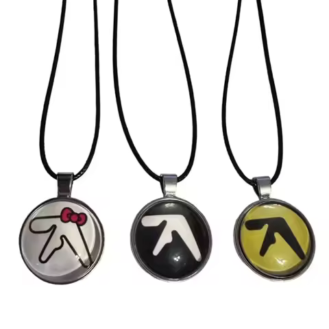 Hip-Hop Aphex Twin Logo Funny Meme Necklace Handmade Jewelry Cabochon Pendant Necklace Accessories W