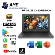 HP G7 11E CHROMEBOOK SLIM TYPE C  8GB RAM 64GB STORAGE PLAY STORE BEST OF STUDENTS AND WORK