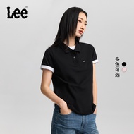Lee(ลี) | เสื้อโปโลแขนสั้นคอกลมมีโลโก้สำหรับผู้หญิง