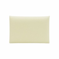 Hermes Calvi 釦式對開卡包/卡片夾(白)