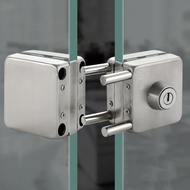 อุปกรณ์ล็อคประตูกระจก ไร้กรอบ ที่ล็อกกระจก2บาน 10-12 มม. / 0.4-0.5 นิ้ว กุญแจบานเลื่อน-บานสวิง