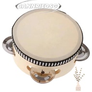 BANNRIEDSG9895Y Hand Held Drum, 4/6/8/10 Inch Kids Drum Tambourine Drum, Gift Wooden Metal Jingles P