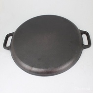 IJ6JWholesale30cmCast Iron Baking Pan Thick Cast Iron Uncoated Household round Cast Iron Pan Barbecue Plate Fried