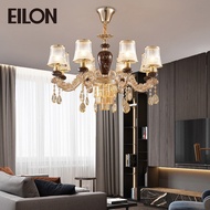 G.house EILON โคมไฟเพดานคริสตัล 48W LED 8หลอด แสงคูลไวท์ รุ่น LD760/8 จัดส่งเร็ว