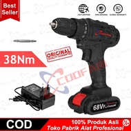 Impact Cordless Drill 48VF / Mesin Bor 2 Baterai tanpa kabel Untuk Tembok Beton