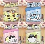 正能量企鵝 koupen chan 床單套裝 床上用品 公仔 床笠 枕套 枕袋 角落生物