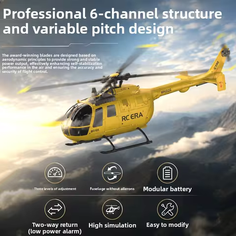 RC ERA 1:25 Remote Control Helicopter C180 Dual Brushless Simulation Helicopter BO105 One-Key Invert